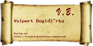 Volpert Boglárka névjegykártya